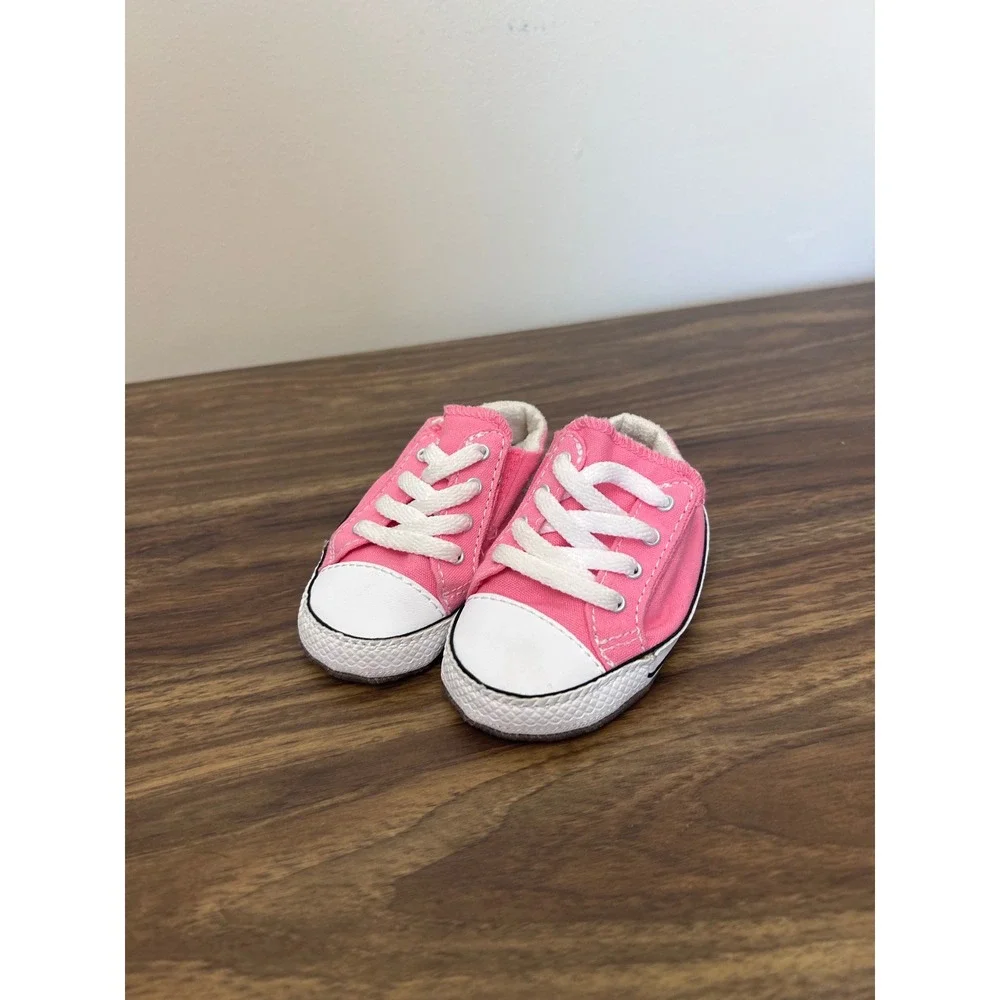 Converse Chuck Taylor All Star Pink Canvas Infant Crib Shoes Soft Sole Size 1